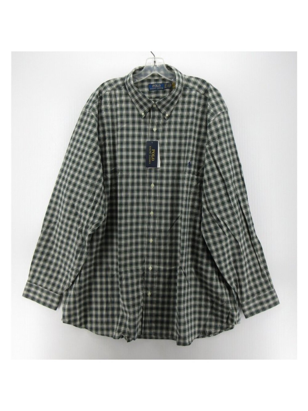 Polo Ralph Lauren Shirt 2XB Big Green Button Down Plaid Preppy Pony